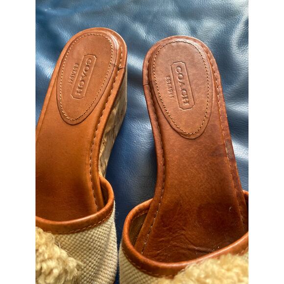 COACH JAZMIN Cork Platform Wedge Slides - Picture 3 of 7